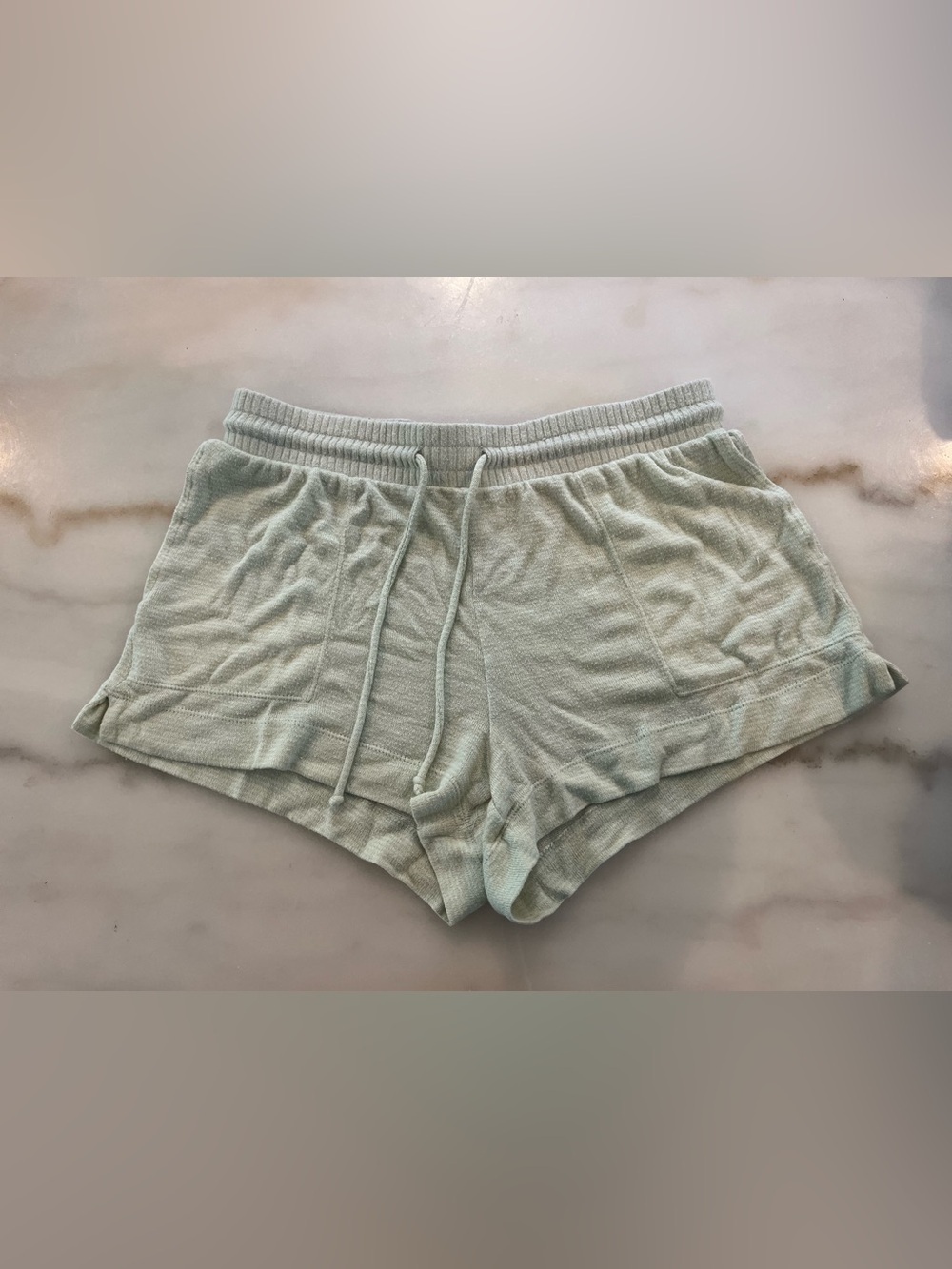 stars above Soft Sage Lounge Shorts with Drawstring